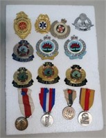 Panel of mixed Fire & Police Badges