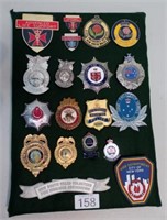 Panel of mixed Fire & Police Badges
