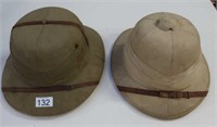 Two vintage Pith helmets