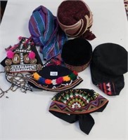 Assorted hats includes Chinese Hills Tribe (7)