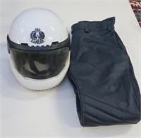SA Police motorcycle helmet & leather jodphurs