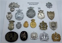 Eighteen mixed Police badges of the World