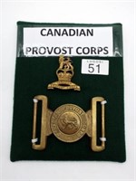 Canadian Provost Corps badge and buckle
