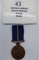 Faithful service South African Police medal