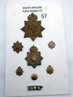 Eight South African Police badges 10.5cm