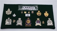 Fifteen Canada Police badges 7.5cm largest