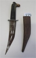 Antique carved horn handled dagger