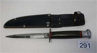 William Rodgers Sheffield knife in leather sheath