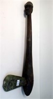 Irian Jaya carved figural greenstone axe