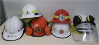 Three Rural Fire Service helmets with