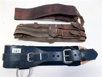 Three various leather High Ladder safety belts