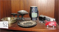 Eclectic Grouping of Collectibles Shelf Contents