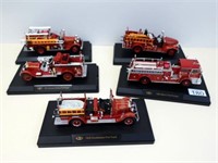 Five USA model fire engines 17cm L