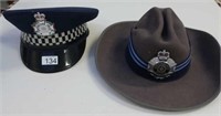 Queensland Police cap and Akubra size 56