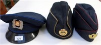 Three Norway and Danish Police hats