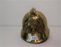 19thC French brass fireman's helmet
