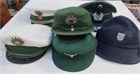 Six various German Police hats