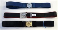 Three Italian Police uniform belts