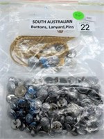 South Australia Police buttons, lanyards pins