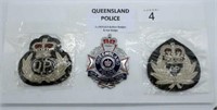 Queensland Police two replica bullion badges