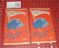 Two 1957 BROOKLYN DODGERS * Programs