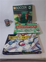 3 jeux de société: Monopoly + Serpents & échelles+