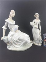 Lladro: 2 statuettes en céramique, ceramic statues