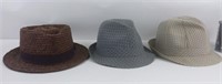 3 chapeaux dont un Brixton tailles 56, 57, 58 hats