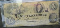 Bank of TN $5 Bank Note Aug 1867
