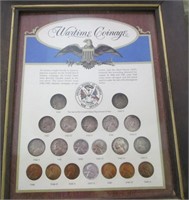 Wartime Coinage in Vintage Frame  Silver
