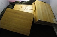 (3) wooden display boxes, factory defects
