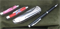 (4) knives & pin  confederate pink