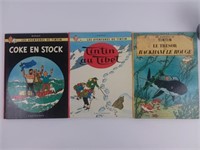 3 BD Tintin: Coke en stock + Tintin au Tibet +
