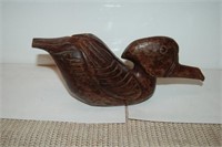 Carved Wood Duck Figure