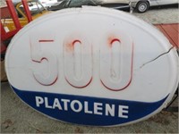 GAS SIGN, "500 PLATOLENE, 7' X 5' (CRACKED)"