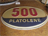 "500" PLATOLENE SIGN, SINGLE-SIDED LENS, 7' X 5'