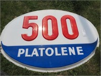 GAS SIGN, "500 PLATOLENE", 7'  X 5', PLASTIC