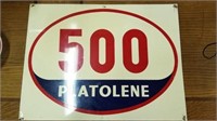 "500 PLATOLENE" TIN SIGN, "500 PLATOLENE", METAL