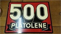 "500 PLATOLENE" TIN SIGN, "500 PLATOLENE", METAL