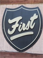 SIGN, "FIRST", 7' X 6', PLASTIC