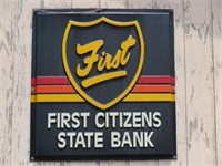 SIGN, "FIRST CITIZENS STATE BANK", 5' X 5-1/2'