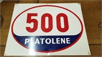 "500 PLATOLENE" TIN SIGN, "500 PLATOLENE", METAL