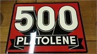 "500 PLATOLENE" TIN SIGN, "500 PLATOLENE", METAL