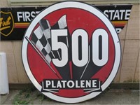 GAS SIGN, "500 PLATOLENE", 6' X 6' DOUBLE-SIDED