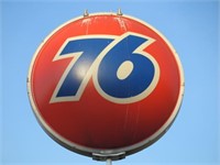 POLE-MOUNTED GAS SIGN, "76", ROUND, DOUBLE-SIDED