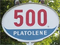 POLE-MOUNTED GAS SIGN, "500 PLATOLENE, 7' X 5'