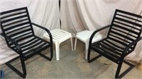 2 Walton Patio Motion Chairs & Side Tables Z6B