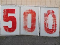 GAS STATION SIGN, 500, 3 PIECE, 4'x6'