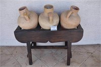 Wooden Stand with 3 Vessels