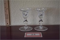 Brierley Crystal Candle Holders
